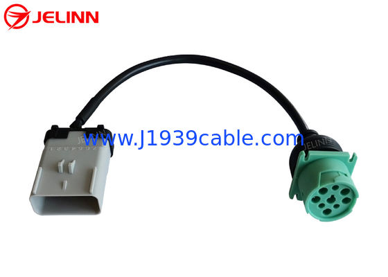 RP1226 رمادي 14 دبوس ذكر إلى أخضر نوع 2 SAE Deutsch 9 Pin J1939 أنثى شاحنة كبل