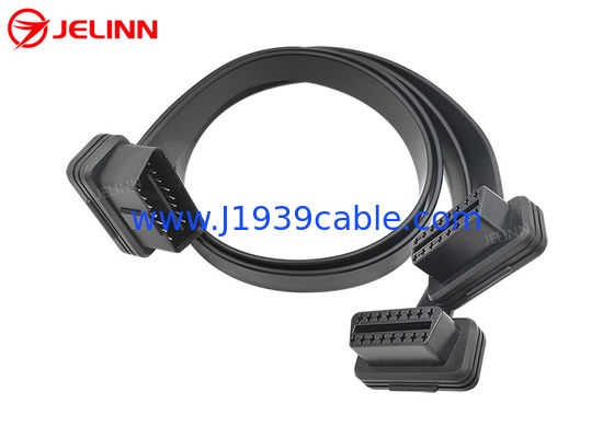 OBD2 OBDII J1962 الزاوية اليمنى ذكر 24 فولت إلى كابل Y المزدوج النسائي