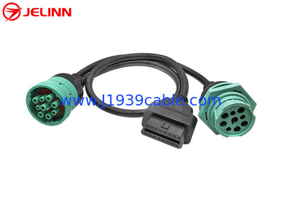 J1939 9 دبوس 9 دبوس وصلة متداولة إلى كابل OBD 2 OBDII 16 دبوس 16 دبوس Splitter Y