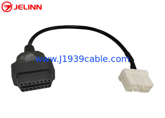 كابل تشخيصي 12Pin إلى OBD 2 OBDII 12Pin إلى 16pin OBD2 سلك السيطرة لـ Tesla Model S سنة 2015 أو أقدم