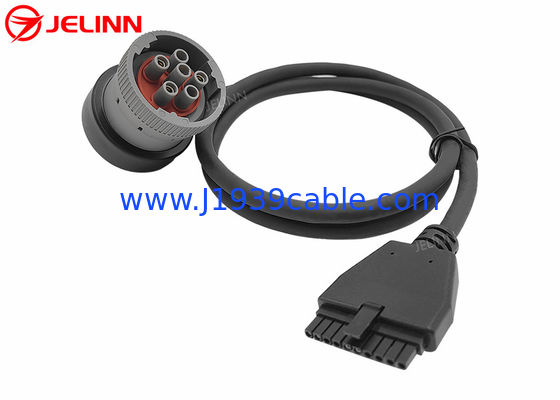 PT30 كابل جهاز ELD 6 Pin J1939 كابل لجهاز التخطيط الإلكتروني للشاحنات الثقيلة في أمريكا الشمالية